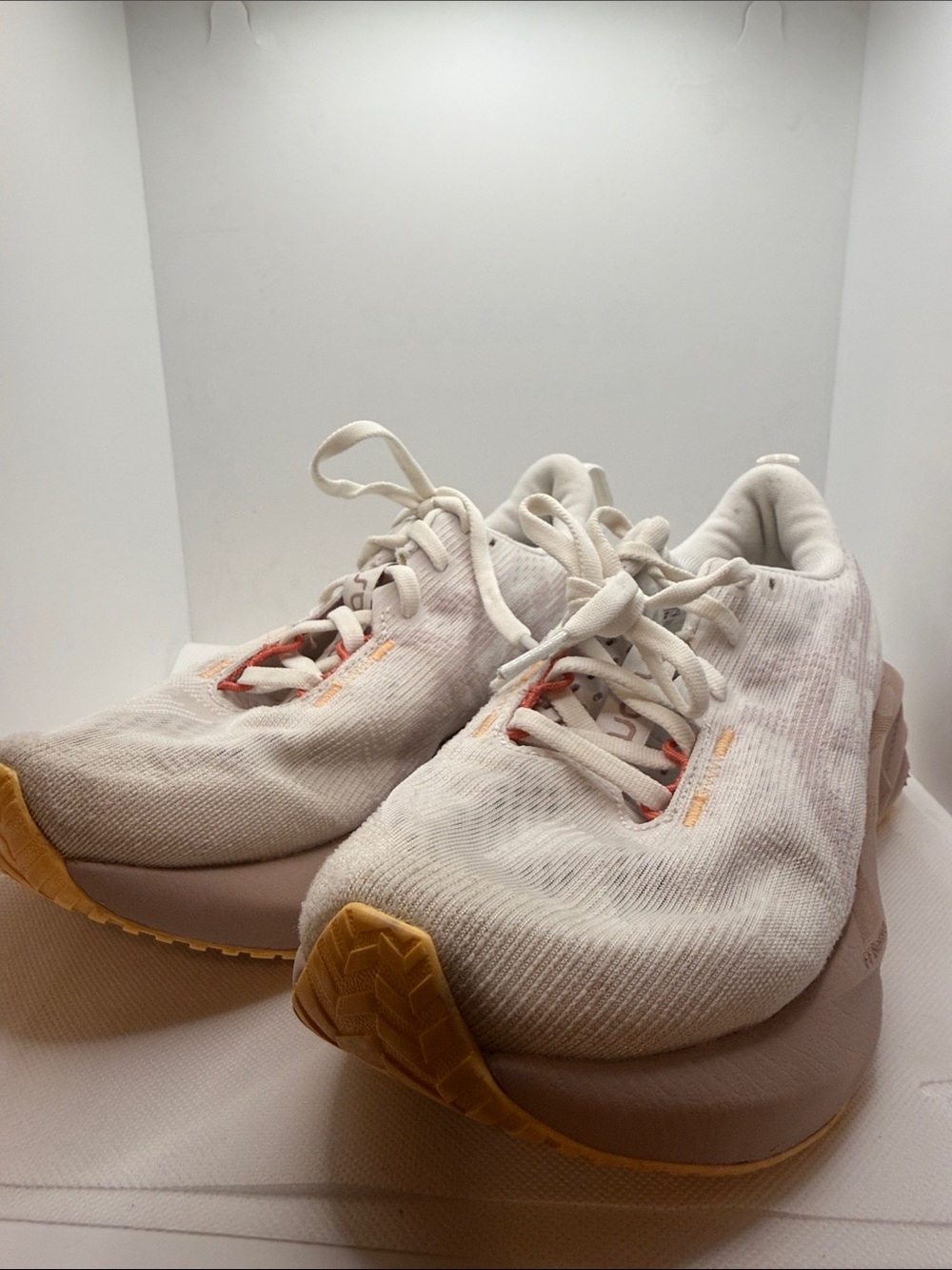 Asics Novablast 5 Women's Light Beige Sneakers with Orange Accent